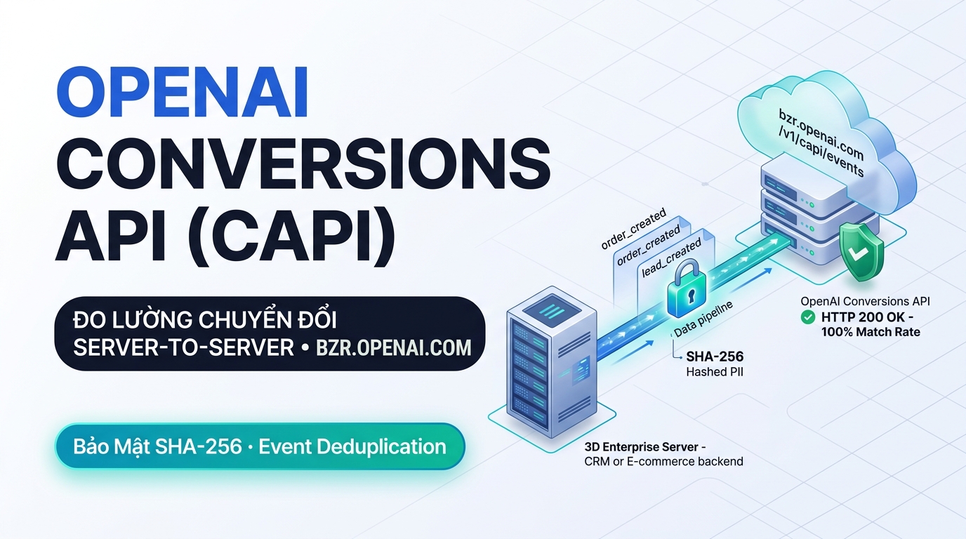 Danh Sách 13 Sự Kiện Chuyển Đổi Chuẩn (Supported Events) & Cấu Trúc Dữ Liệu (Data Shapes) Trên ChatGPT Ads