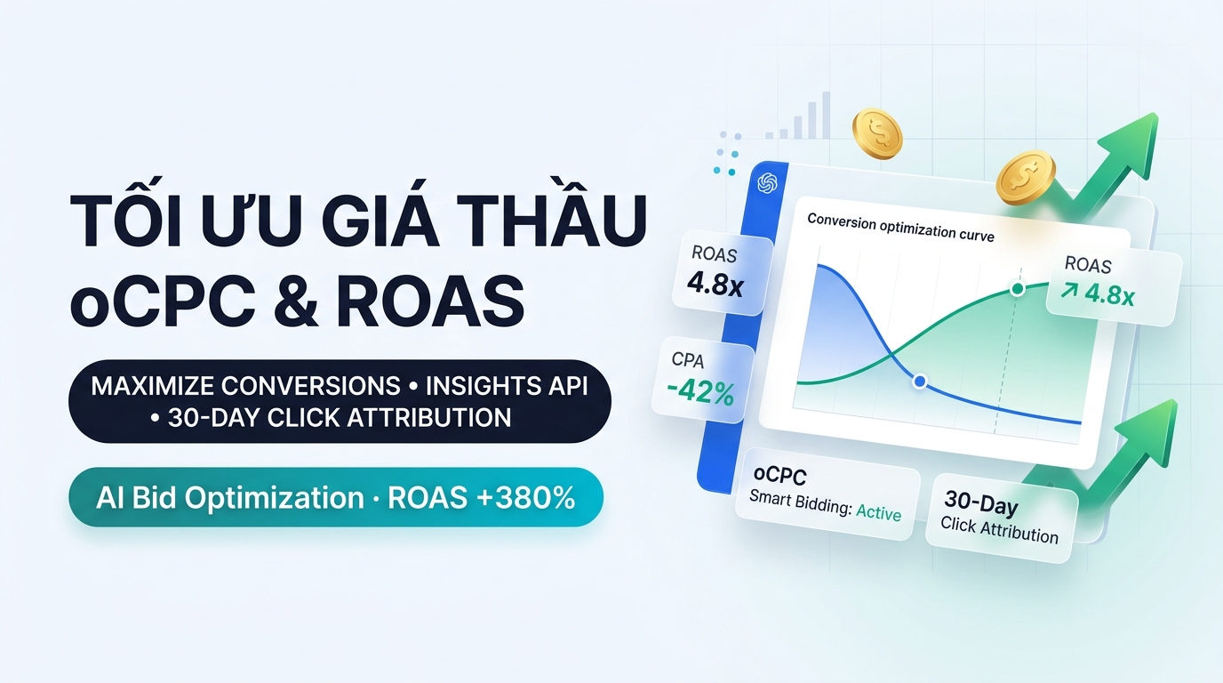 Chiến Lược Đấu Thầu (Bidding), Ngân Sách & Tối Ưu Chuyển Đổi oCPC (Maximize Conversions) Trên ChatGPT Ads
