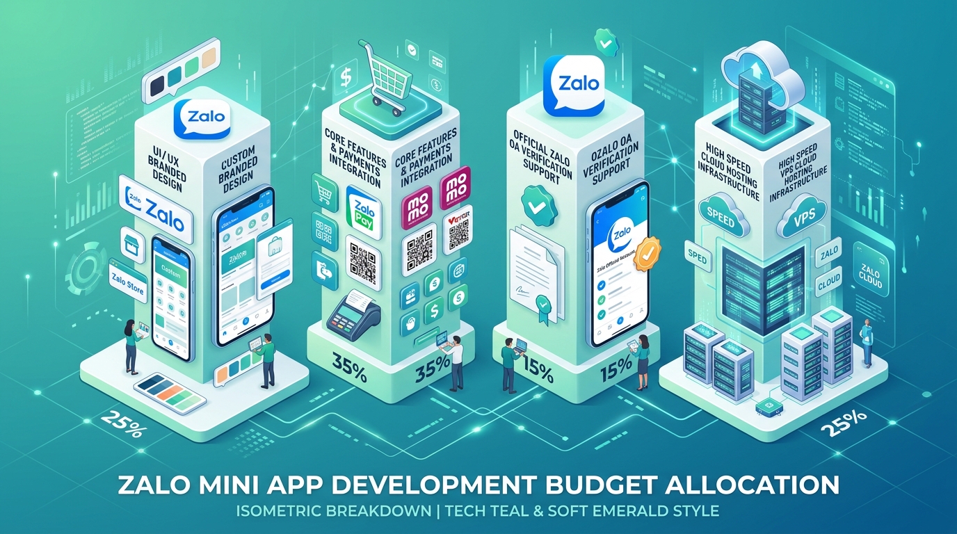 Bóc tách chi tiết 4 thành phần chi phí làm Zalo Mini App