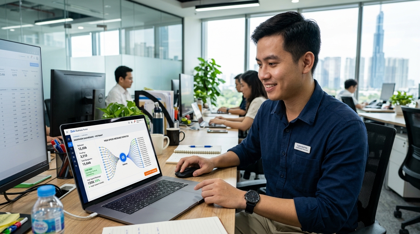 Bấm nút phát sóng gửi tin nhắn Zalo ZNS siêu tốc