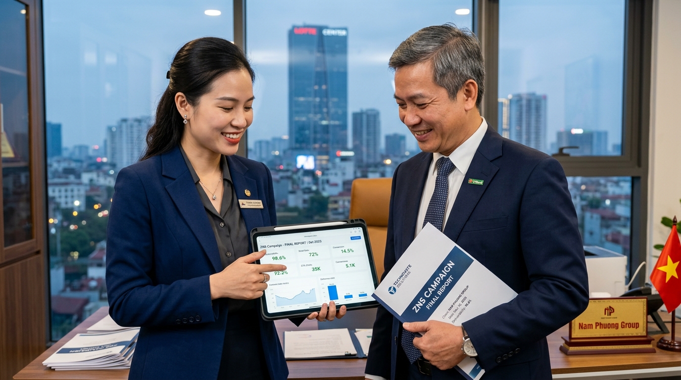 Bàn giao báo cáo nghiệm thu chi tiết tới tay khách hàng