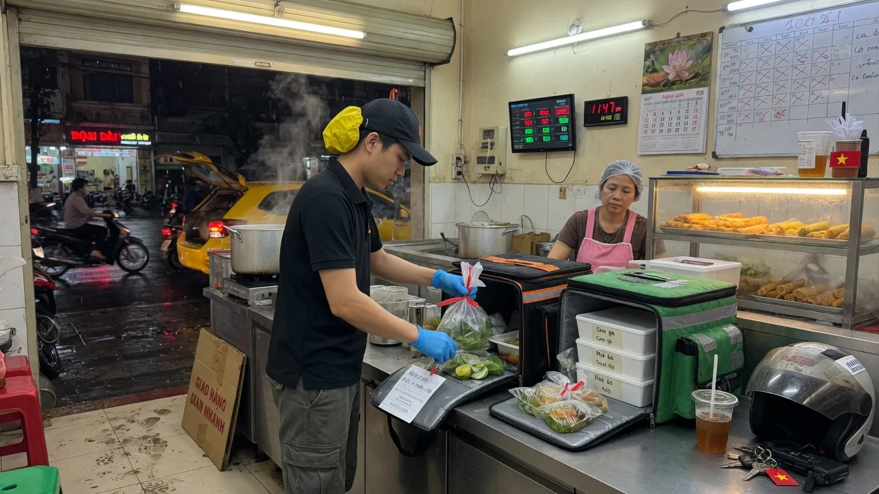 Nhóm bếp delivery: app field tài xế — hết mất đơn & sai địa chỉ giờ peak — 3 bếp cloud delivery: điều phối Zalo group loạn. App mobile đơn–tài xế–GPS nhẹ —