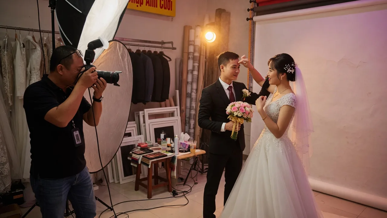 Moment Wedding Studio: Mini App đặt lịch + cọc — hết double book ekip — Studio cưới: lịch ekip/sổ Zalo loạn mùa cưới. Mini App chọn gói–ngày–studio, OA 