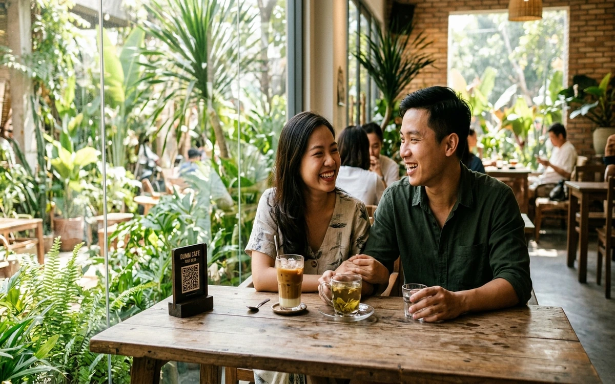Khách quét QR order tại quán