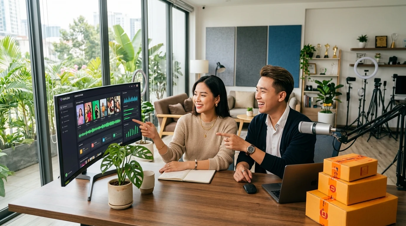 Dây chuyền chuyển đổi video 1 chạm và tự đăng đa kênh kiếm tiền Affiliate CReup AI PRO