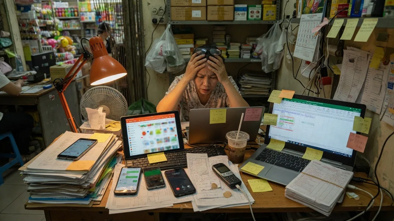 Vận hành shop loạn đa kênh — Excel tồn, chat Zalo, sót đơn